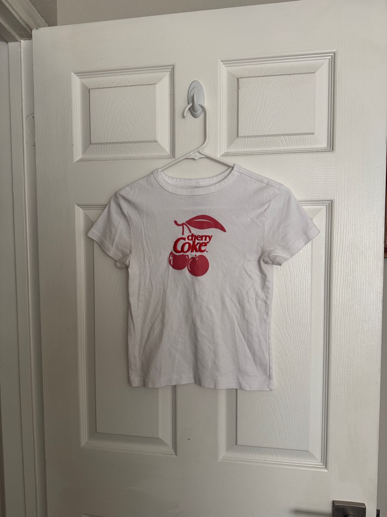 Cherry Coke Logo Embroidered White Tee